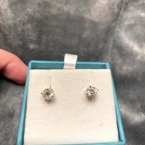 Effy Diamond Stud Earrings in 14k white gold 1 tcw